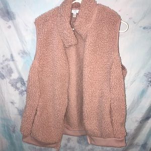 Soft pink Sherpa vest